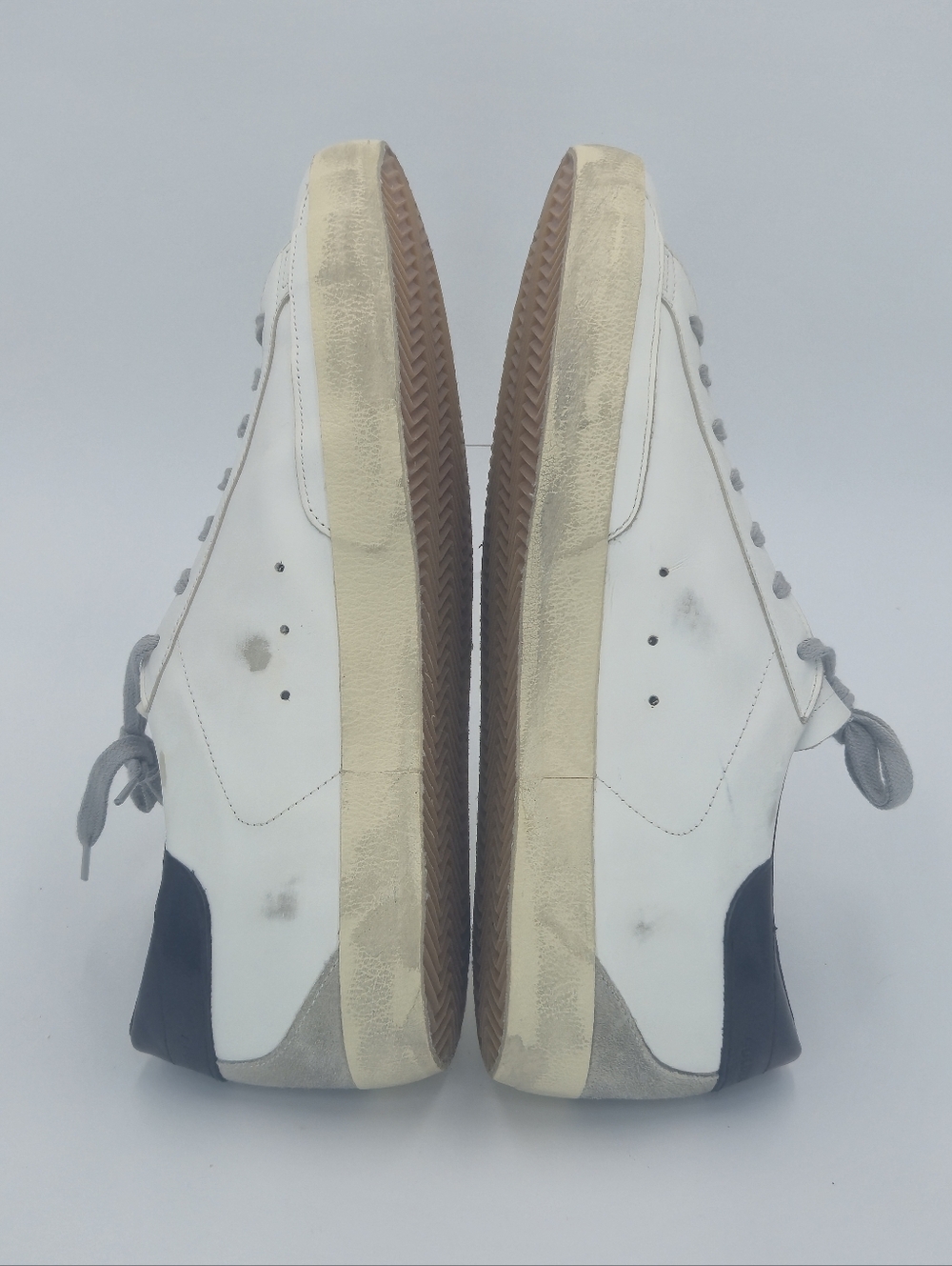 Golden Goose Super-Star White, Gray, Blk Low-Top Sneakers Men's Size EU 47 US 14 - Picture 6 of 16